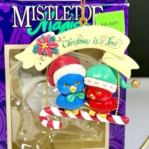 VTG Mistletoe Magic Collection Christmas Ornament Love Birds Christmas Is Love‎